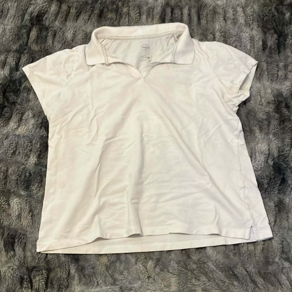 White Collared Tee